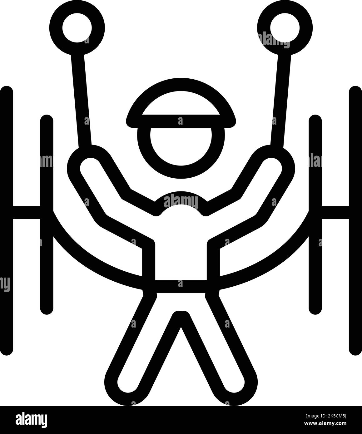 Extreme Seil Symbol Umriss Vektor. Parkabenteuer. Waldleiter Stock Vektor