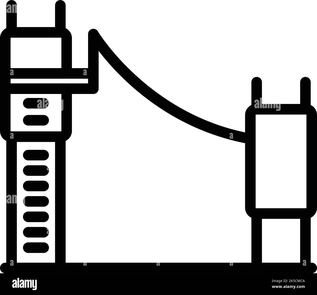 Umrissvektor für Seilpark-Symbol. Abenteuersport. Baumwald Stock Vektor