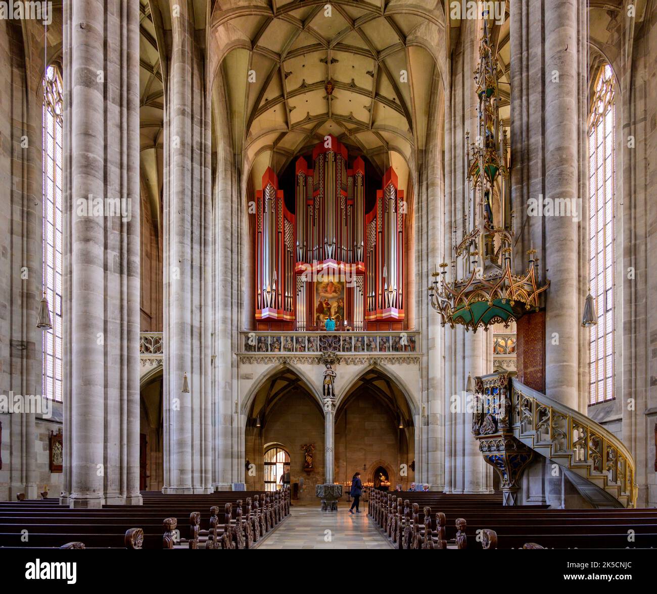 Deutschland, Bayern, Dinkelsbühl, katholische Pfarrkirche St. Georg, Innenfoto Stockfoto