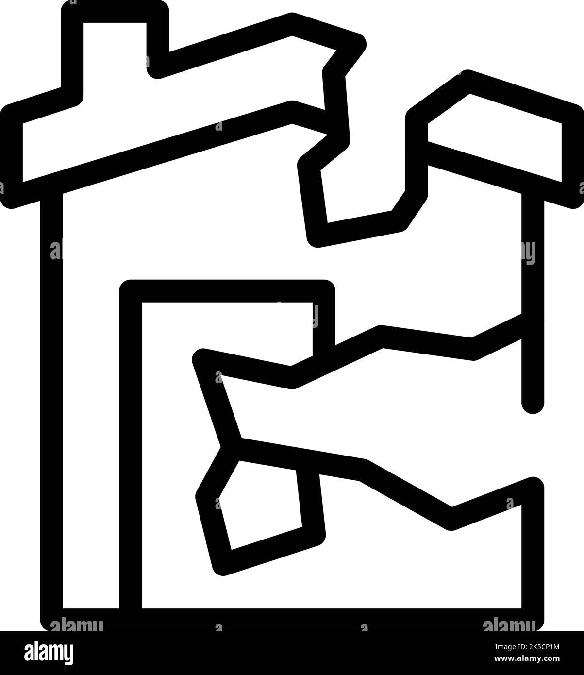 Zerstörte Haus des Krieges Symbol skizzieren Vektor. Menschen mit Migrationshintergrund. Flüchtlingssuchender Stock Vektor Zerstörte Haus des Krieges Symbol skizzieren Vektor. Menschen mit Migrationshintergrund. Flüchtlingssuchender Stock Vektor