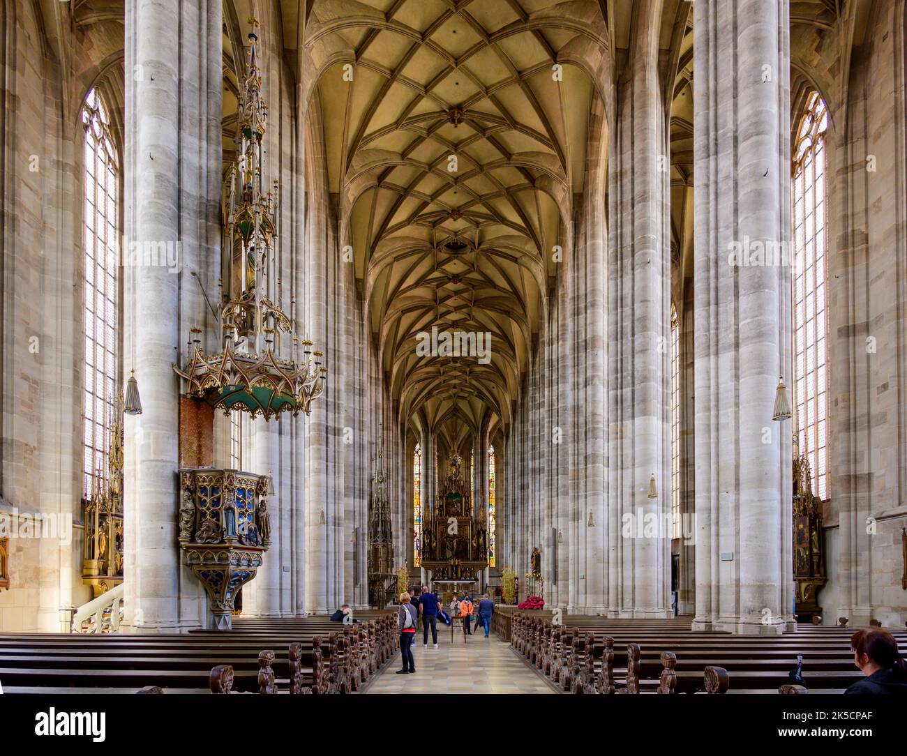Deutschland, Bayern, Dinkelsbühl, katholische Pfarrkirche St. Georg. Stockfoto