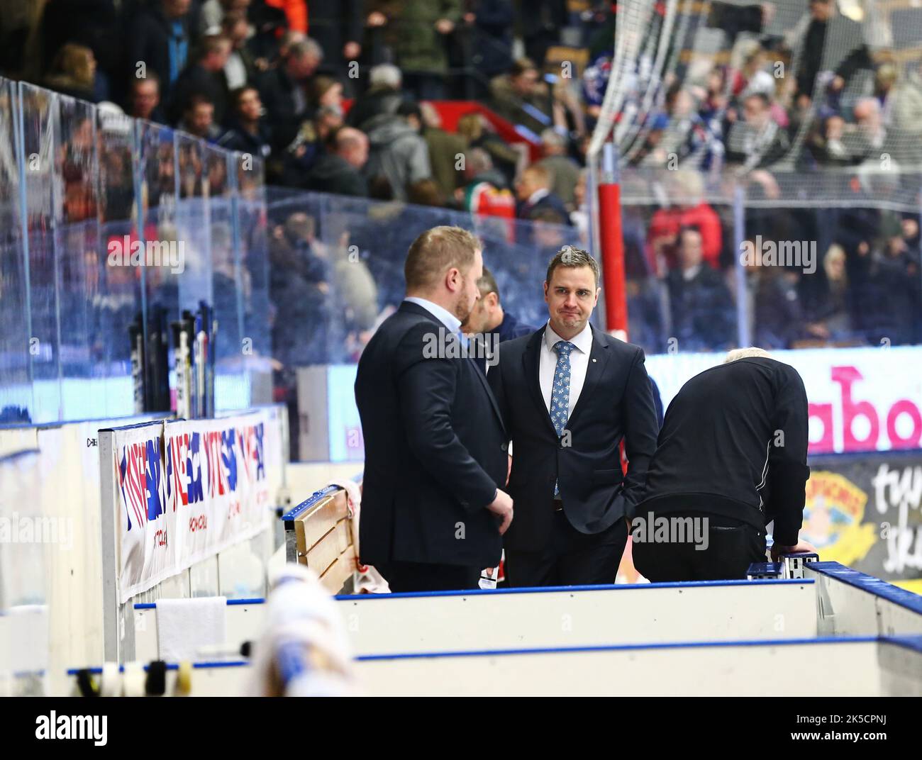 Linköping HC gegen Frölunda Indians (Frölunda Hockey Club), Schwedische Eishockeyliga, in der Saab Arena, Linköping, Schweden. Im Bild: Dan Tangnes, Trainer, Linköping HC. Stockfoto