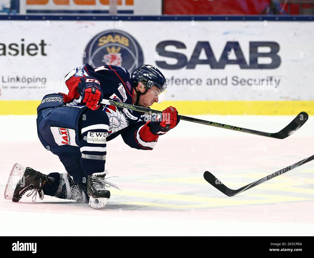 Linköping HC gegen Frölunda Indians (Frölunda Hockey Club), Schwedische Eishockeyliga, in der Saab Arena, Linköping, Schweden. Im Bild: Broc Little, Linköping HC. Stockfoto