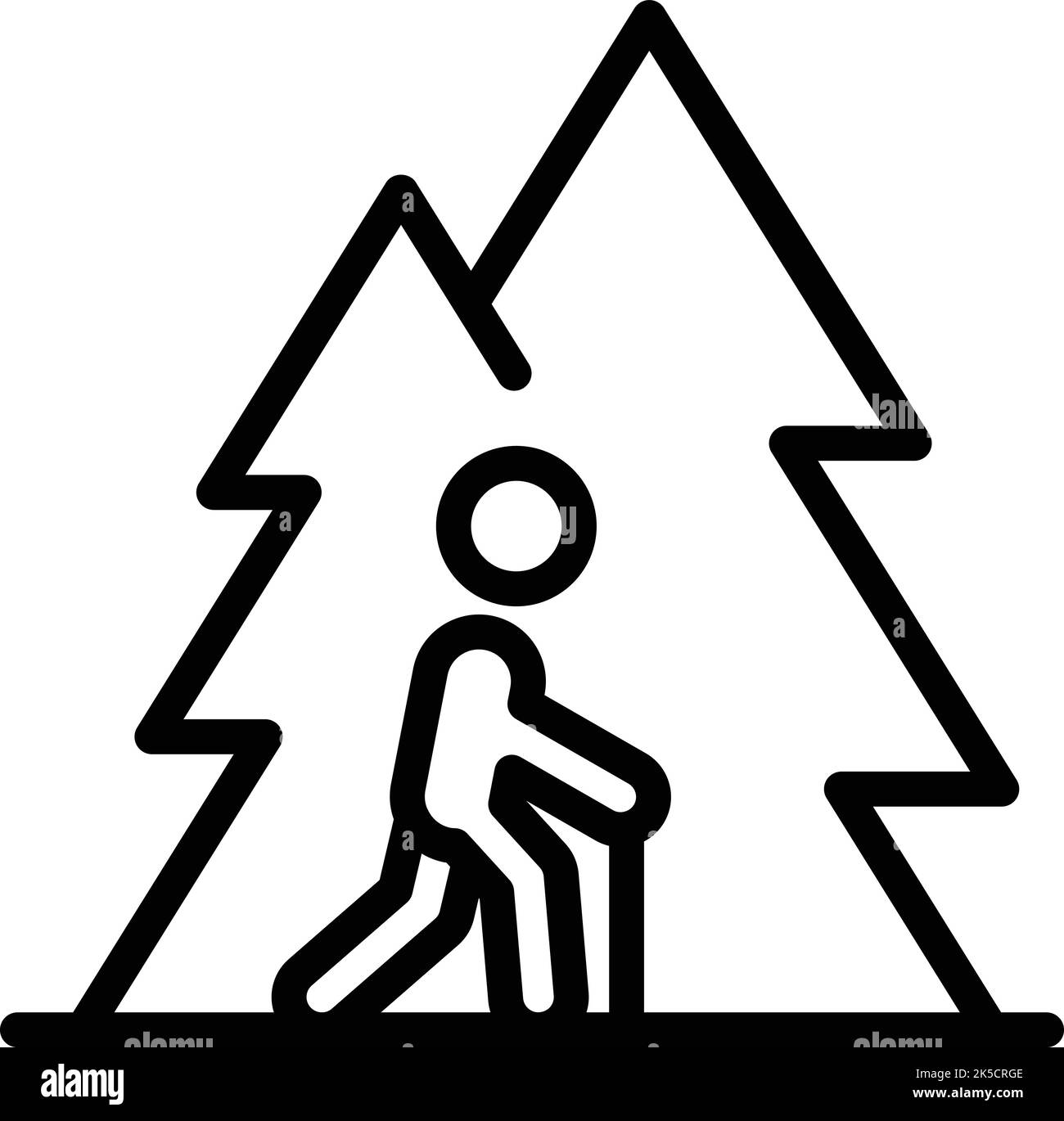 Vektorgrafik für extreme Wald-Symbole. Seilpark. Abenteuersport Stock Vektor