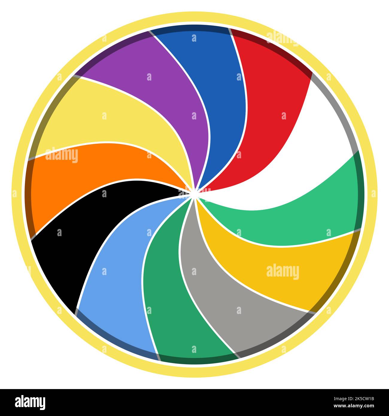 Farbenfrohe Vektorgrafik „Wirbelrad Wirbel“ Stock Vektor