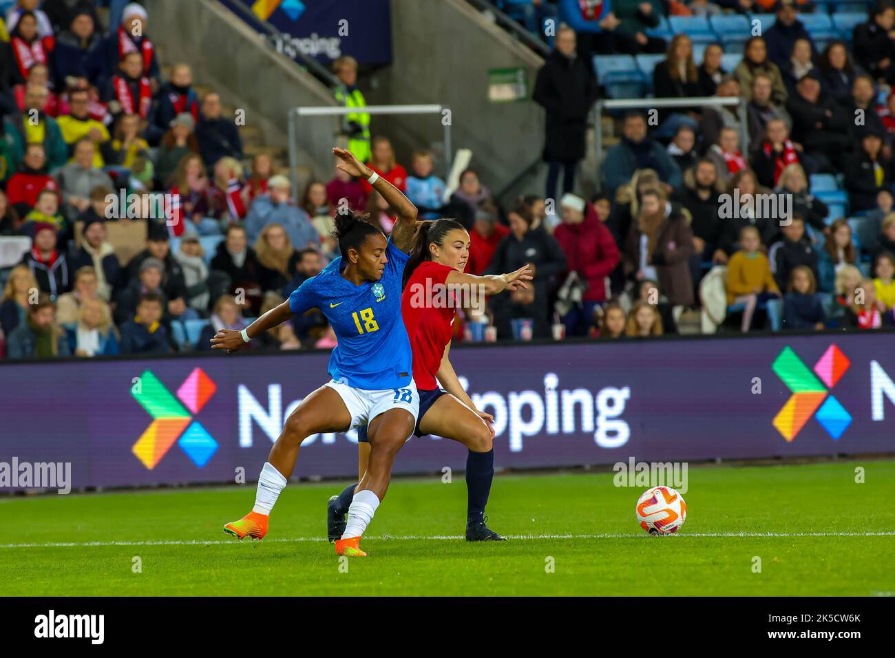 Oslo, Norwegen, 07. Oktober, Norwegens Ingrid Syrstad Engen und Brasiliens Geyse da Silva Ferreira , Credit: Frode Arnesen/Alamy Live News Stockfoto