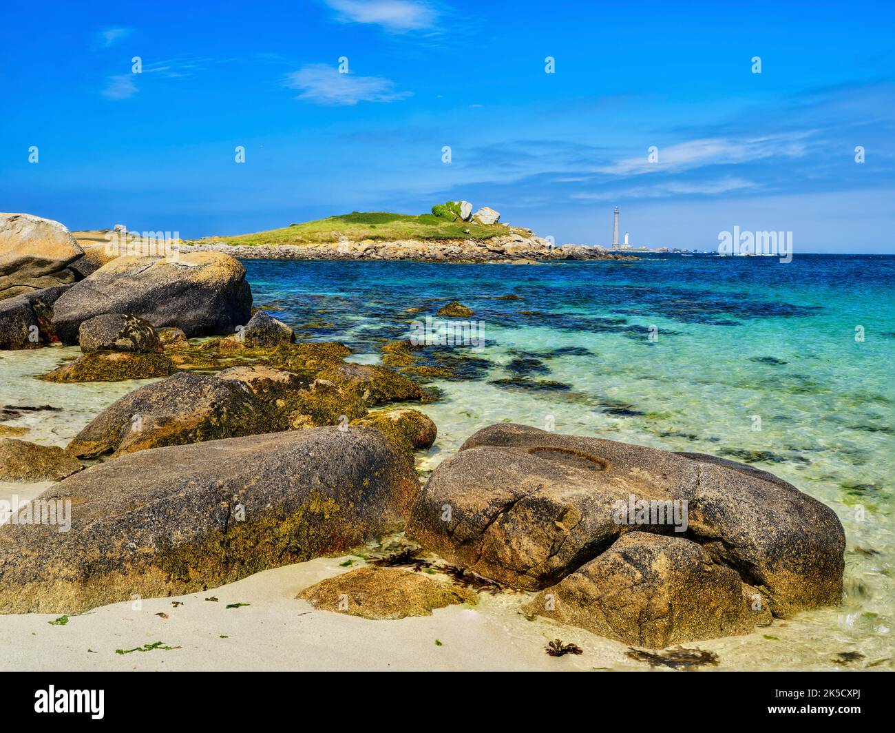 Atlantikküste bei Plouguerneau, Bretagne, Frankreich Stockfoto