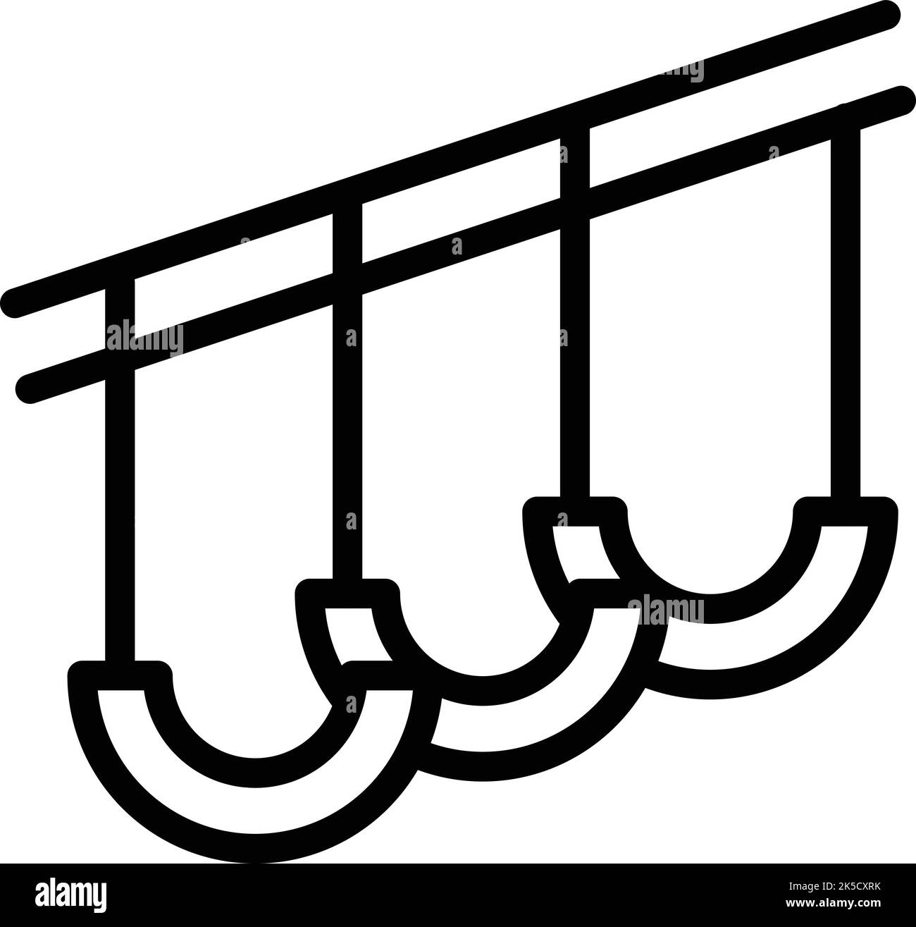 Kontur des Symbols für die Kletterlinie. Seilpark. Extremsport Stock Vektor