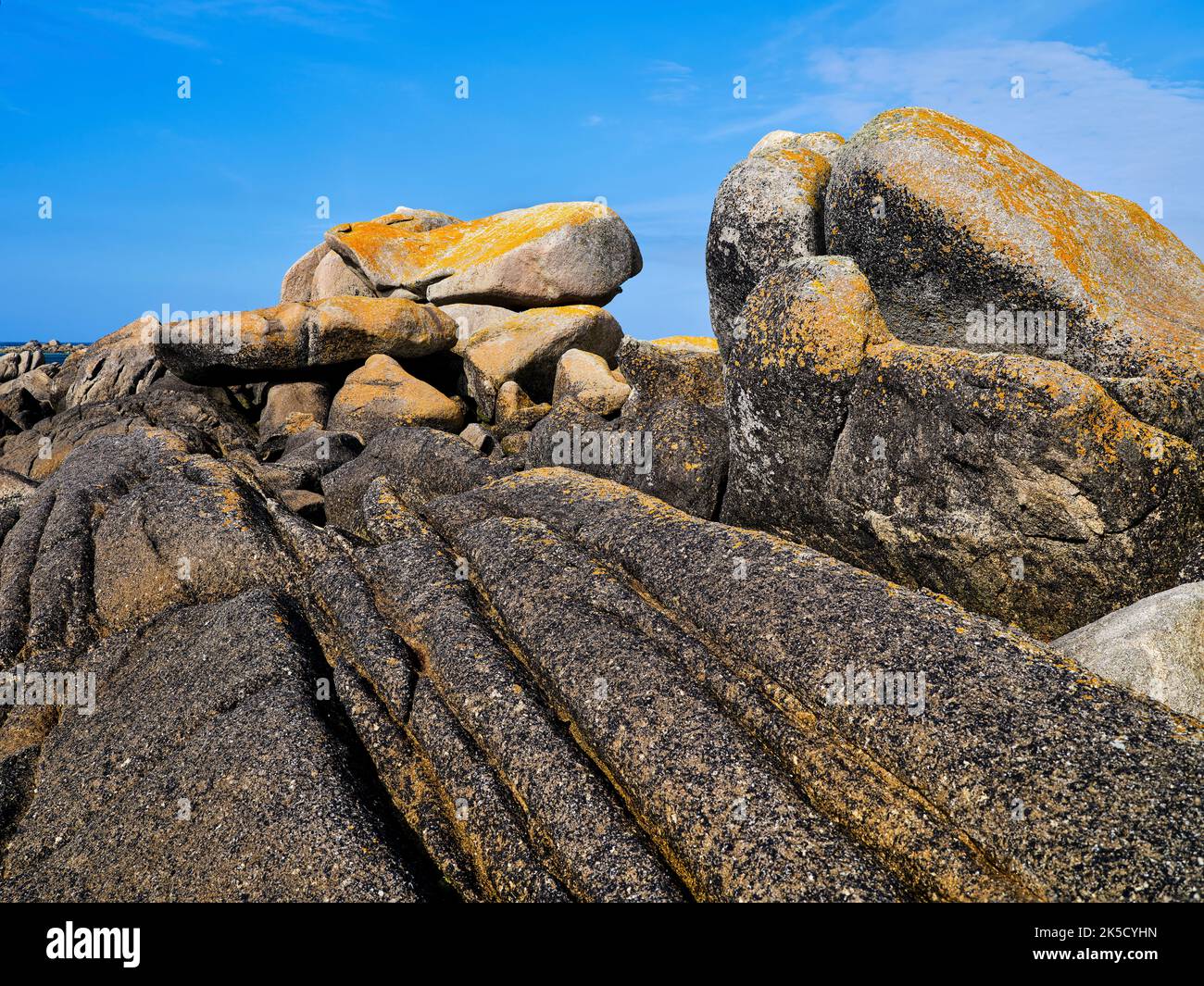 An der Atlantikküste bei Plouescat, Bretagne, Frankreich Stockfoto