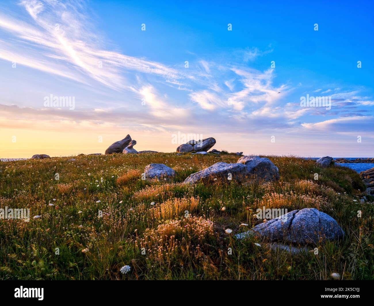 An der Atlantikküste bei Plouescat, Bretagne, Frankreich Stockfoto