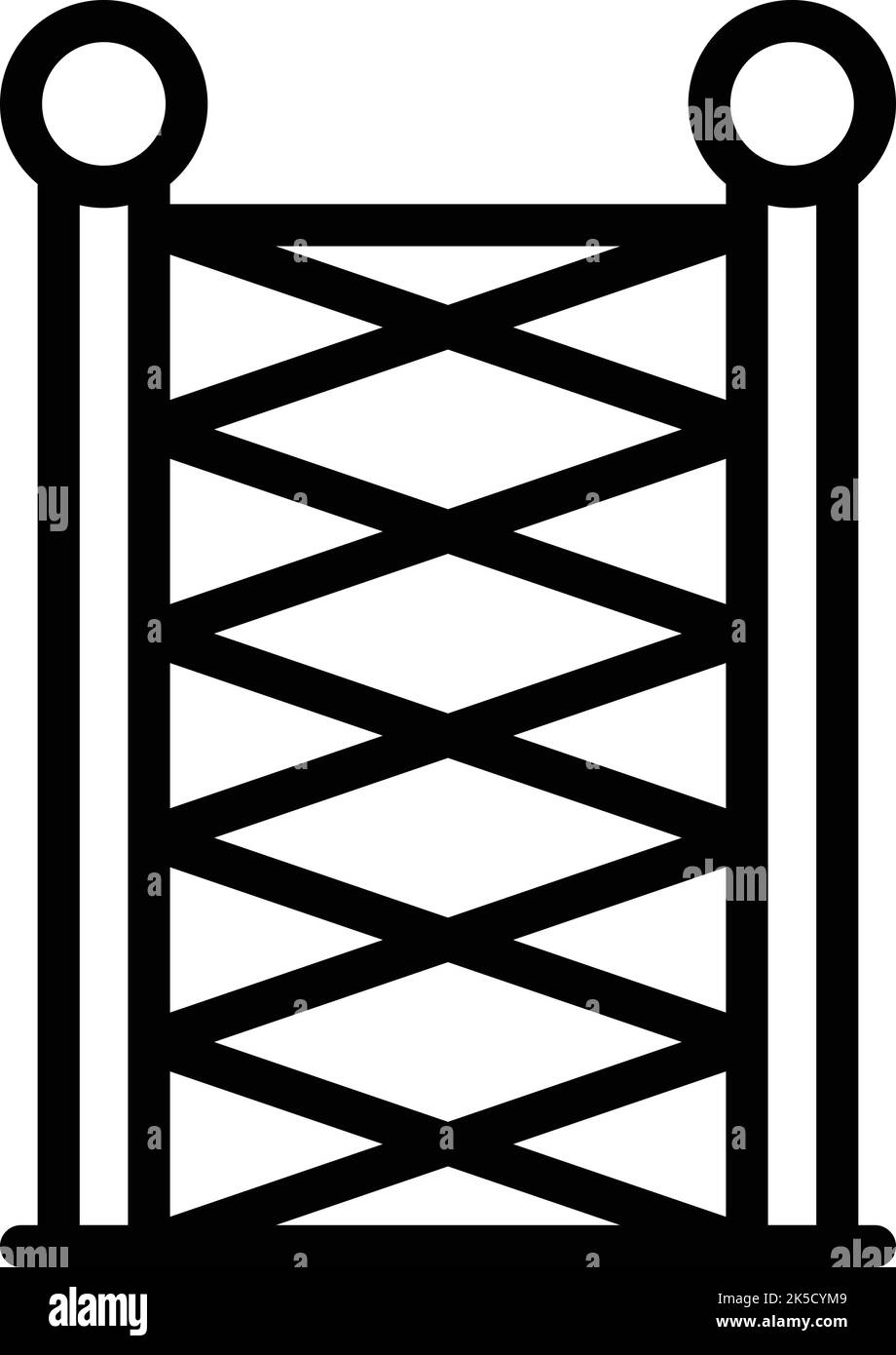 Grafik zum Umriss des Symbols „Kletternetz“. Seilpark. Aktiver Sport Stock Vektor