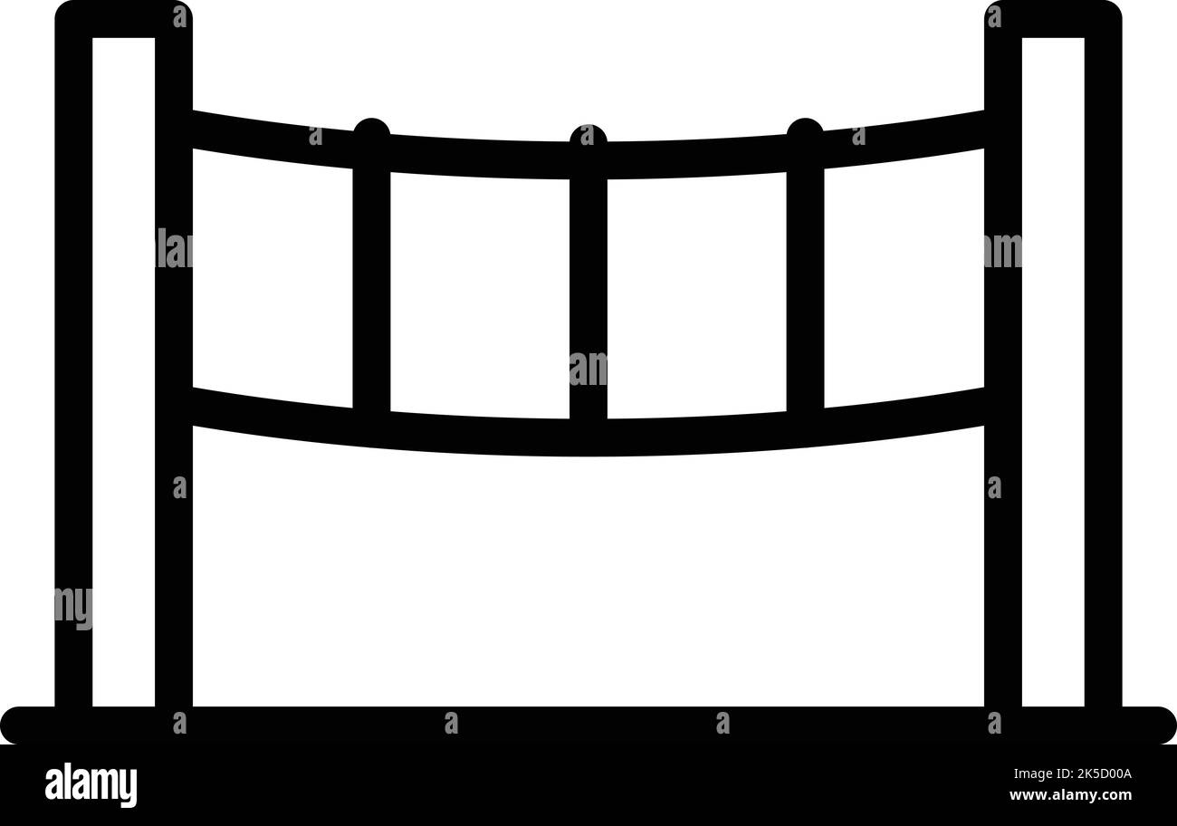 Umrissvektor für das Symbol für die Seilparklinie. Abenteuersport. Klettert auf den Baum Stock Vektor