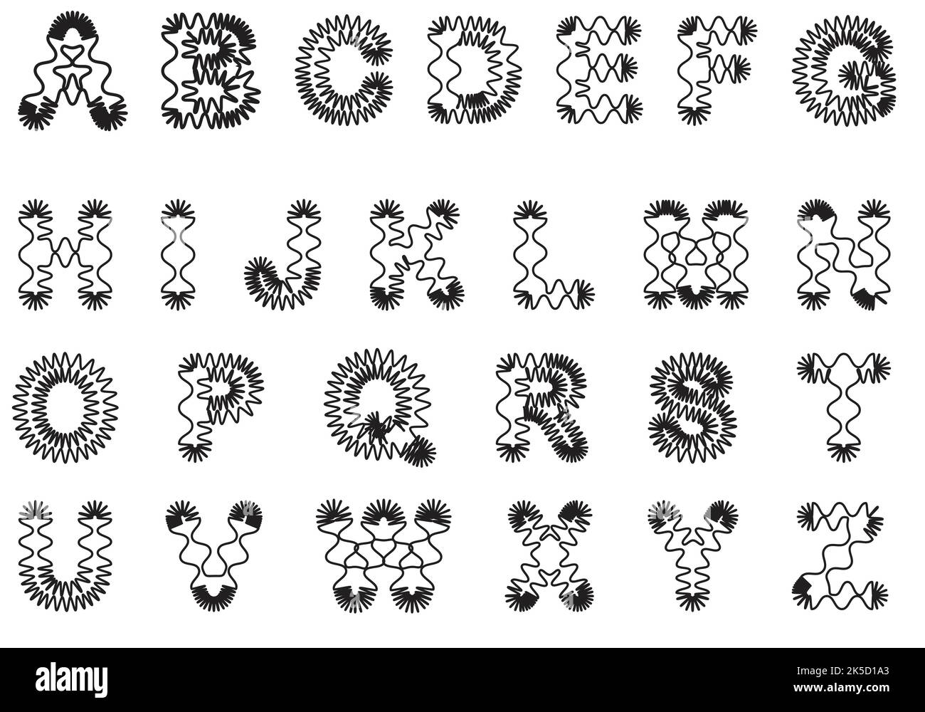 Großbuchstaben mit abgerundeten Ecken und animierten Streifen Stock Vektor