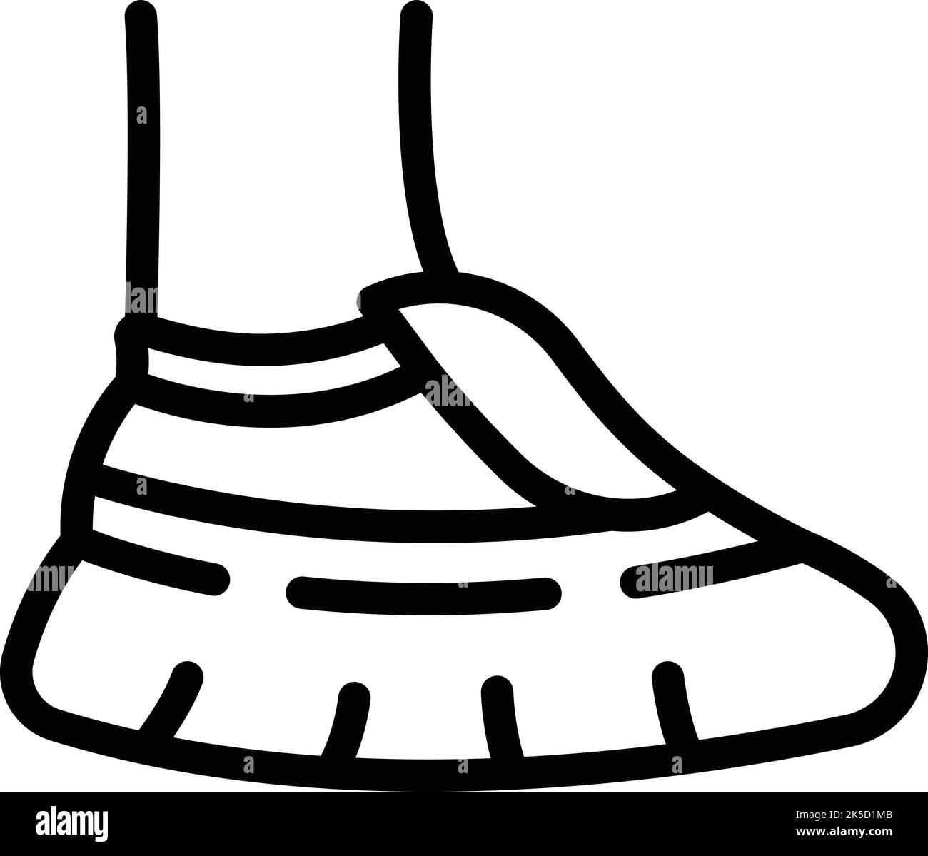 Symbol für den Umriss der Schutzschuhabdeckung. Medizinische Schuhe. Stiefelfuß Stock Vektor