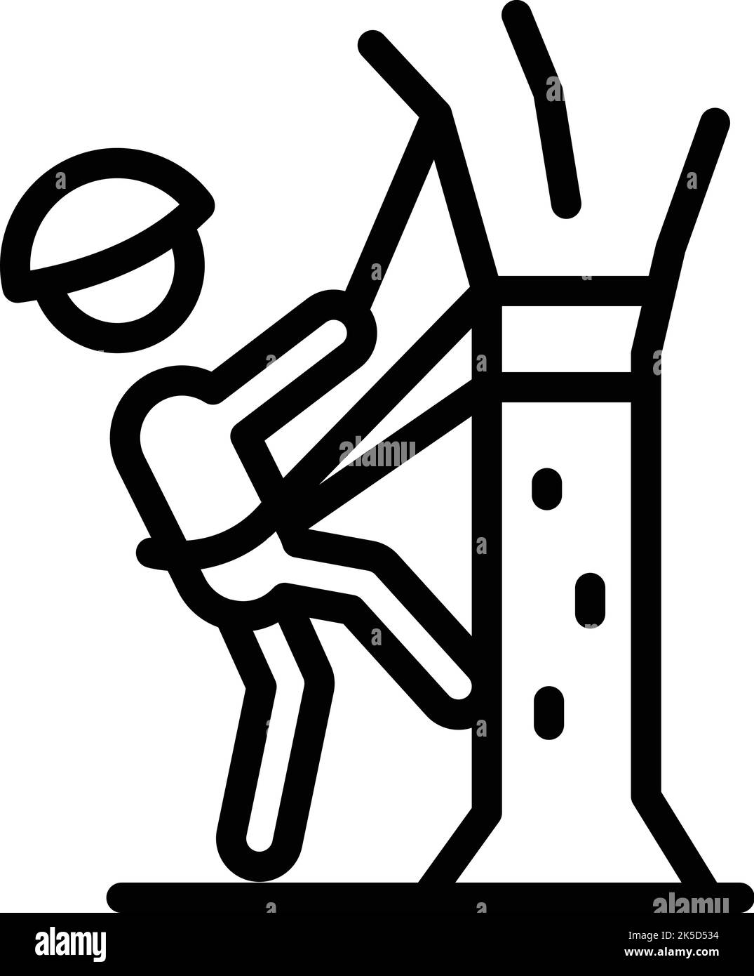 Umrissvektor für das Symbol „Seilbaum“. Parkabenteuer. Extremsport Stock Vektor