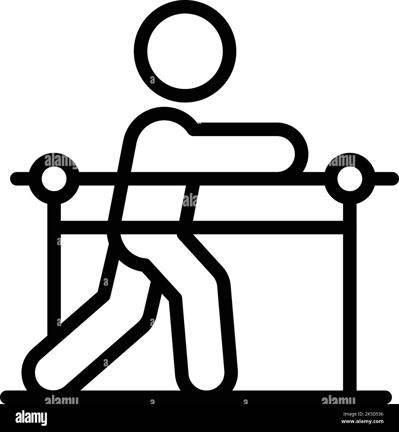 Kletterseil Symbol Umriss Vektor. Parkabenteuer. Klettert auf den Baum Stock Vektor