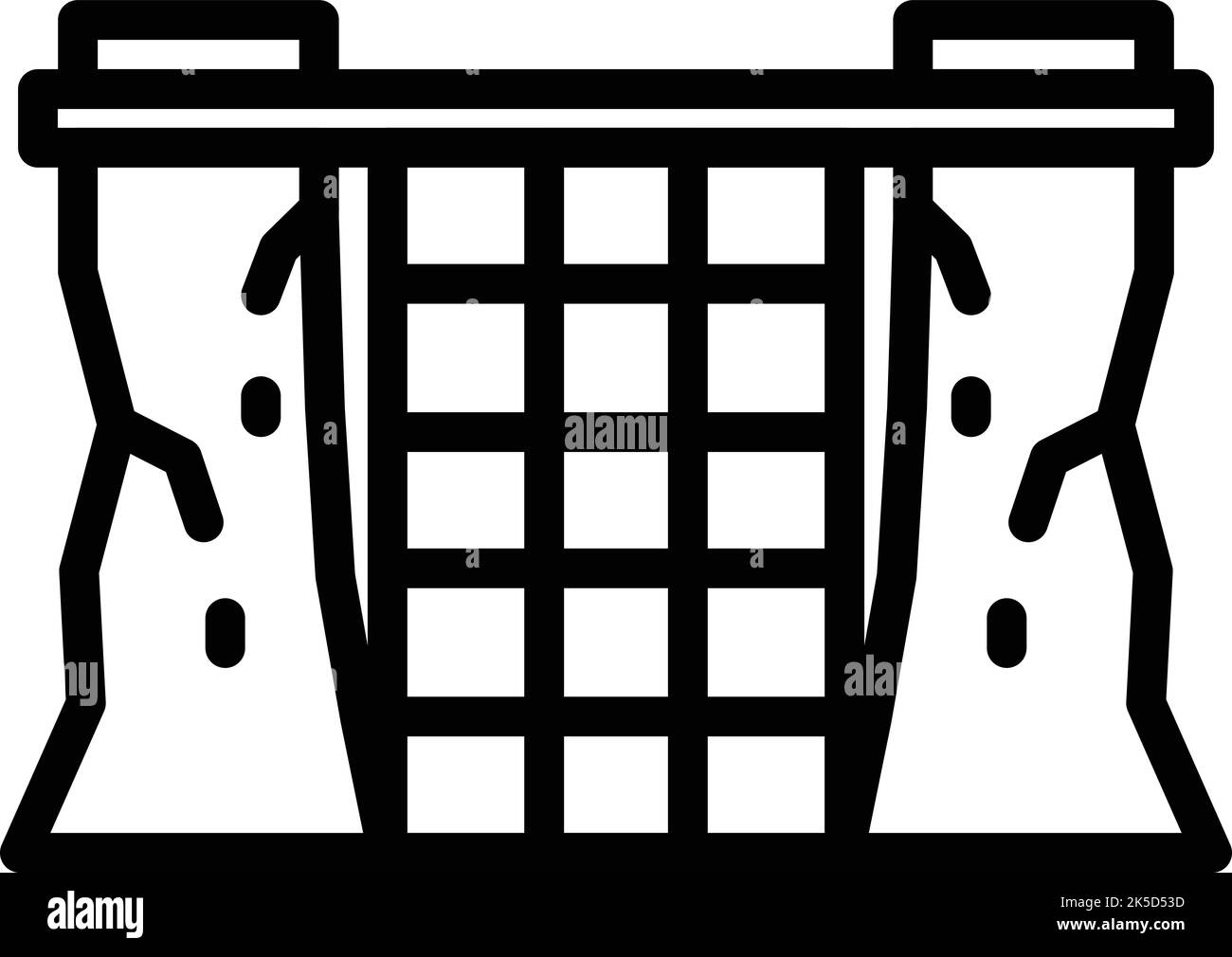 Symboldarstellung „Besteigung der Waldwand“. Seilpark. Abenteuersport Stock Vektor