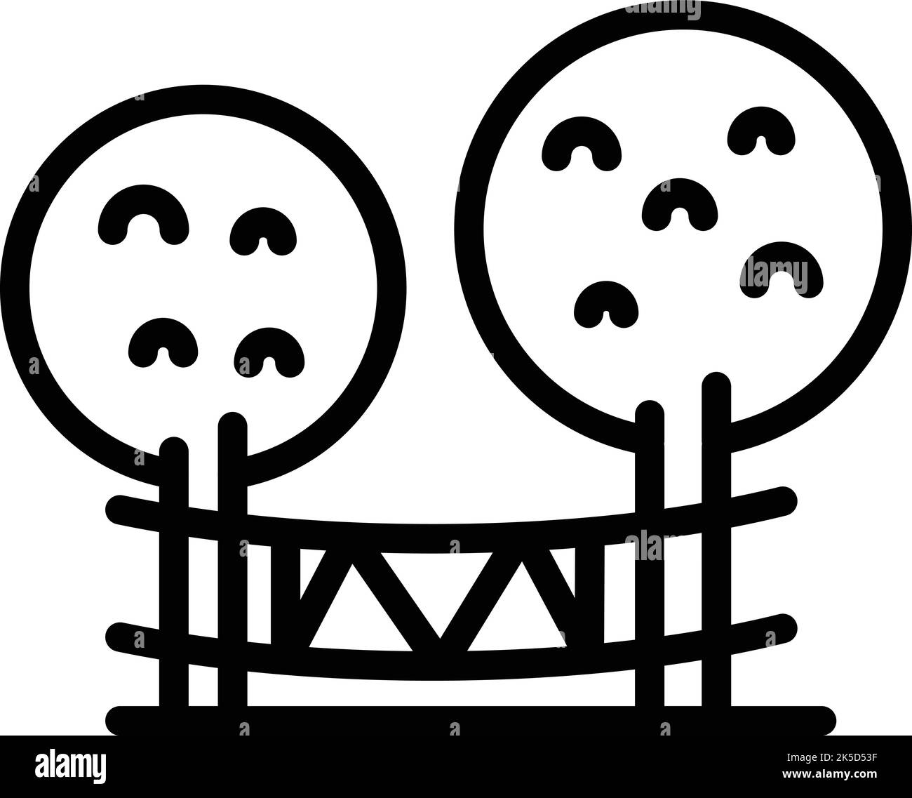 Strukturvektor für das Symbol „Baumseil“. Abenteuerpark. Waldklettern Stock Vektor