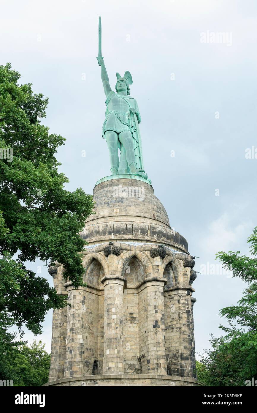 Deutschland, Teutoburger Wald, Hermann-Denkmal, höchste Statue in Deutschland Stockfoto