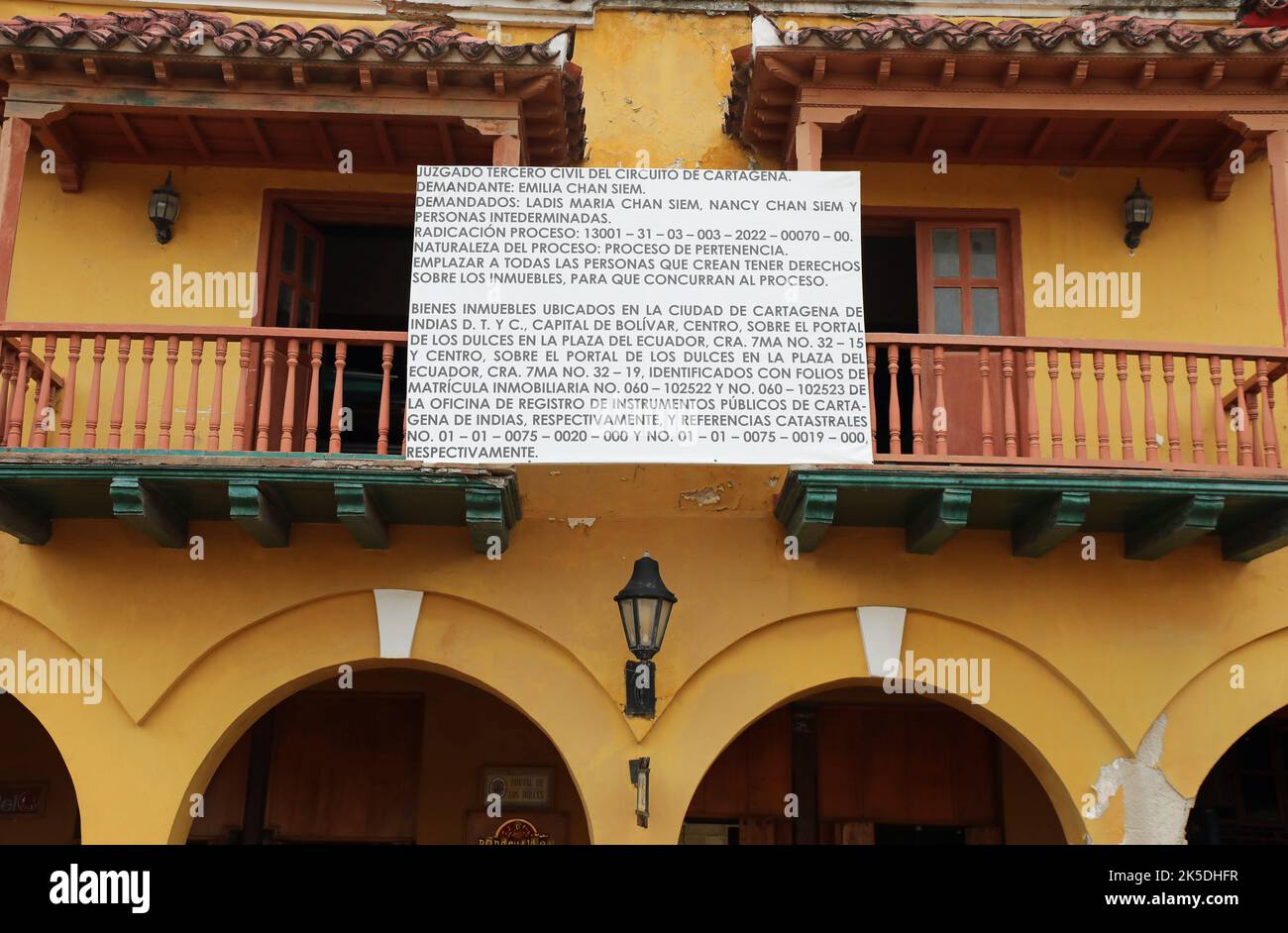 Historische Architektur in Cartagena in Kolumbien Stockfoto