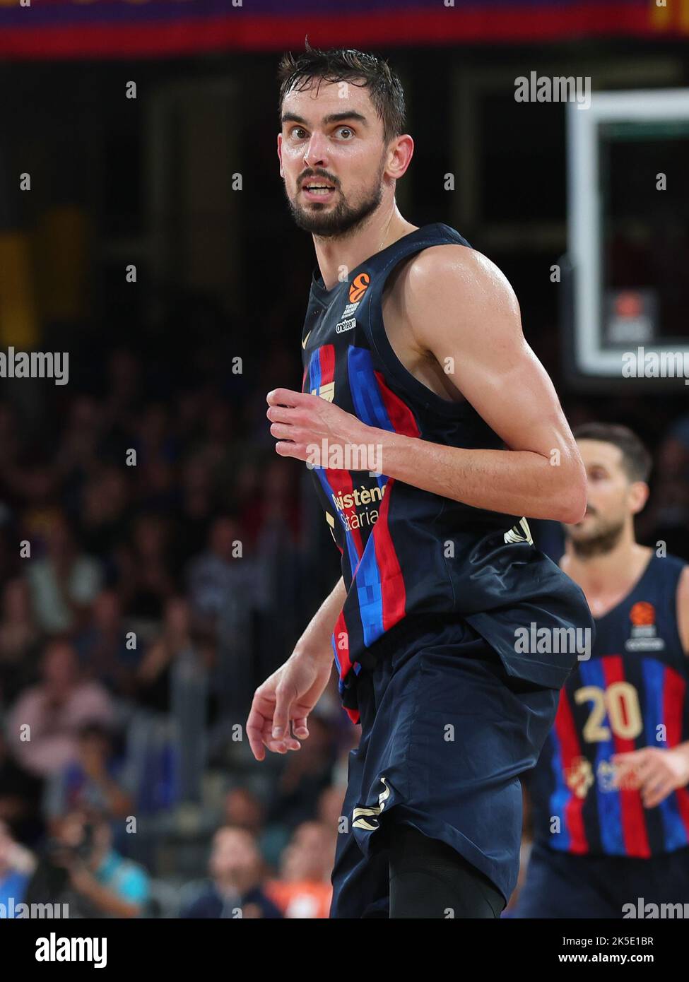 Barcelona, Spanien. 07. Oktober 2022. Tomas Satoransky vom FC Barcelona während des Euroleague-Spiels von Turkish Airlines zwischen dem FC Barcelona und Olympiacos Piraeus im Palau Blaugrana in Barcelona, Spanien. Bild: DAX Images/Alamy Live News Stockfoto