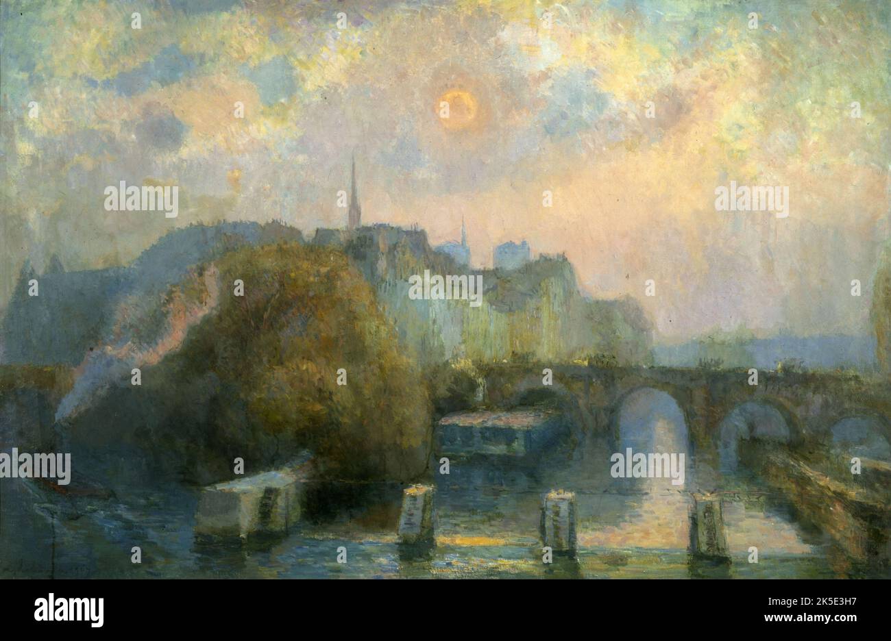 La Cit &#xe9;, Paris, MIT &#xe9; e d'automne, 1909. The &#xce;le de la Cit&#xe9;, Paris, an einem Herbstmorgen. Stockfoto