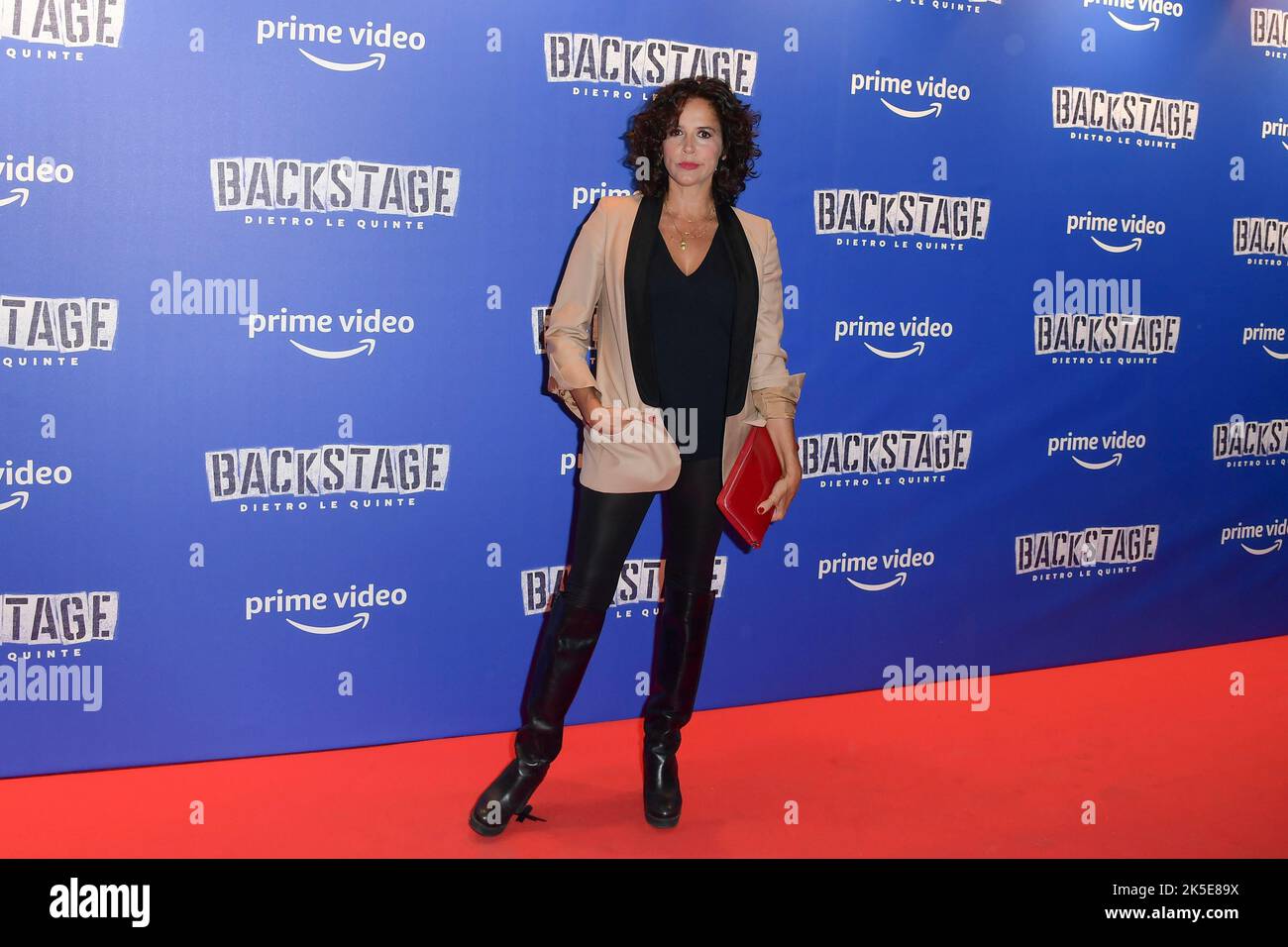 Rom, Italien. 07. Oktober 2022. Irene Ferri besucht den roten Teppich des Films 'Backstage-Dietro le quinte' im Cinema Adriano. (Foto: Mario Cartelli/SOPA Images/Sipa USA) Quelle: SIPA USA/Alamy Live News Stockfoto