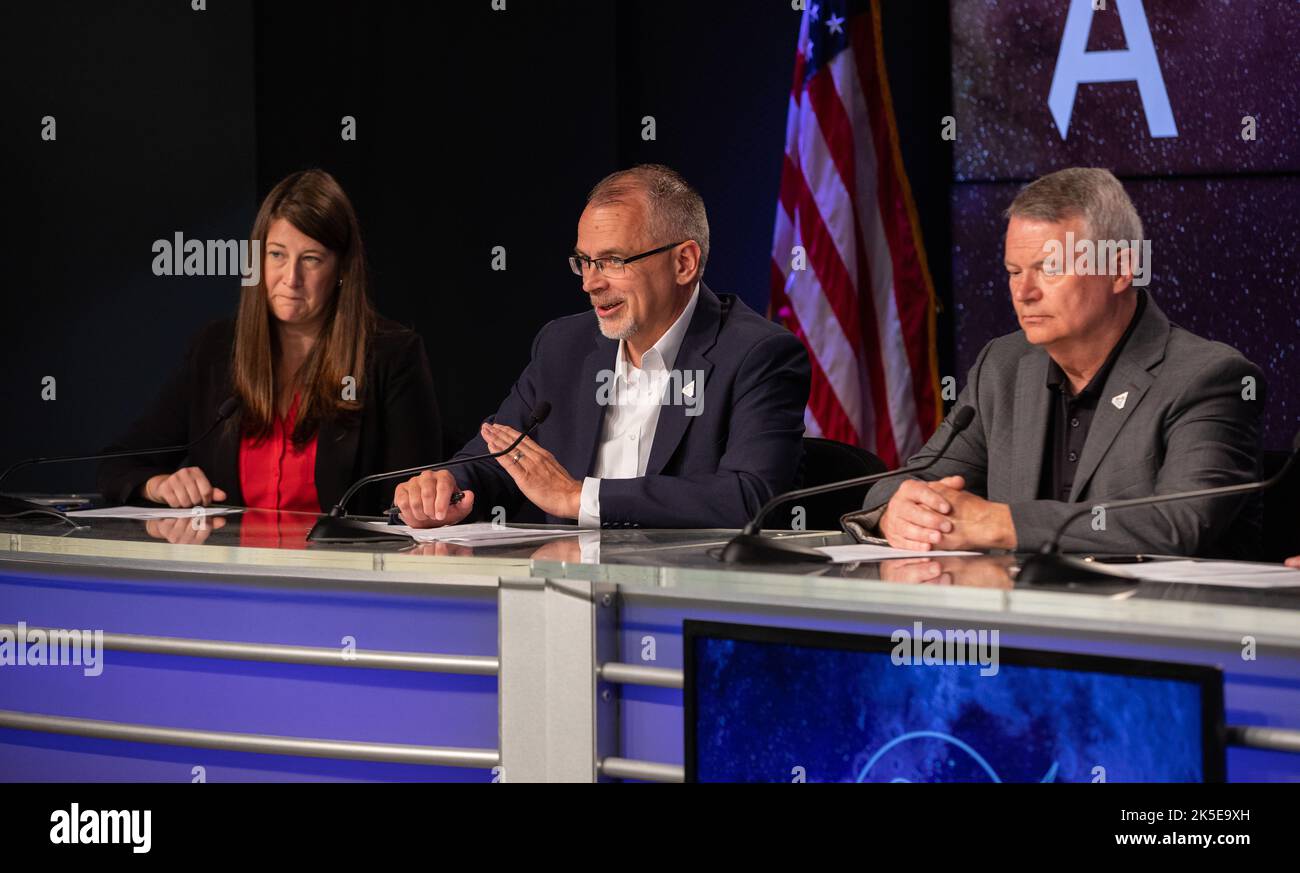 Die NASA hält am 26. August 2022 im Kennedy Space Center der NASA eine