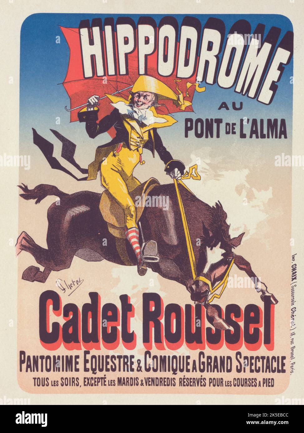 Affiche pour l'Hippodrome, „Cadet Roussel“., c1898. [Herausgeber: Imprimerie Chaix; Ort: Paris] Stockfoto