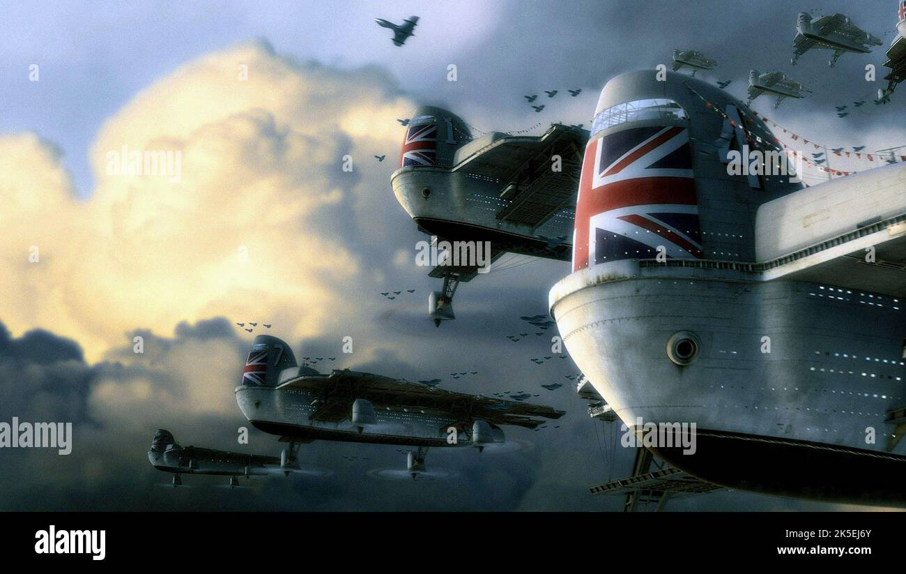 FLUGZEUGSZENE, SKY CAPTAIN UND DIE WELT VON MORGEN, 2004 Stockfoto