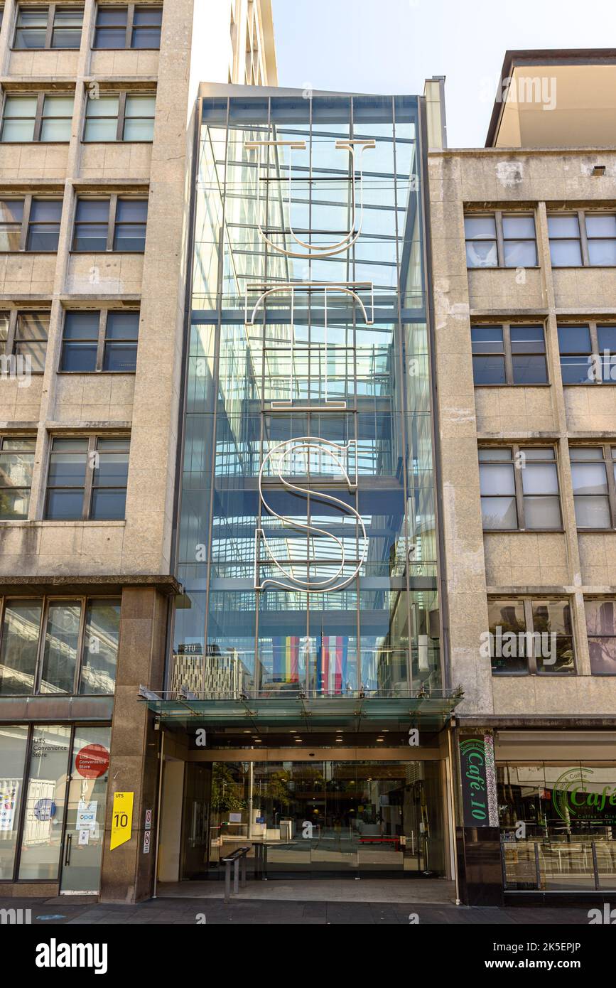 Das UTS Building 10, das alte Fairfax Building an der University of Technology Sydney, beherbergt die Fakultäten für Gesundheit, Kunst und Sozialwissenschaften Stockfoto
