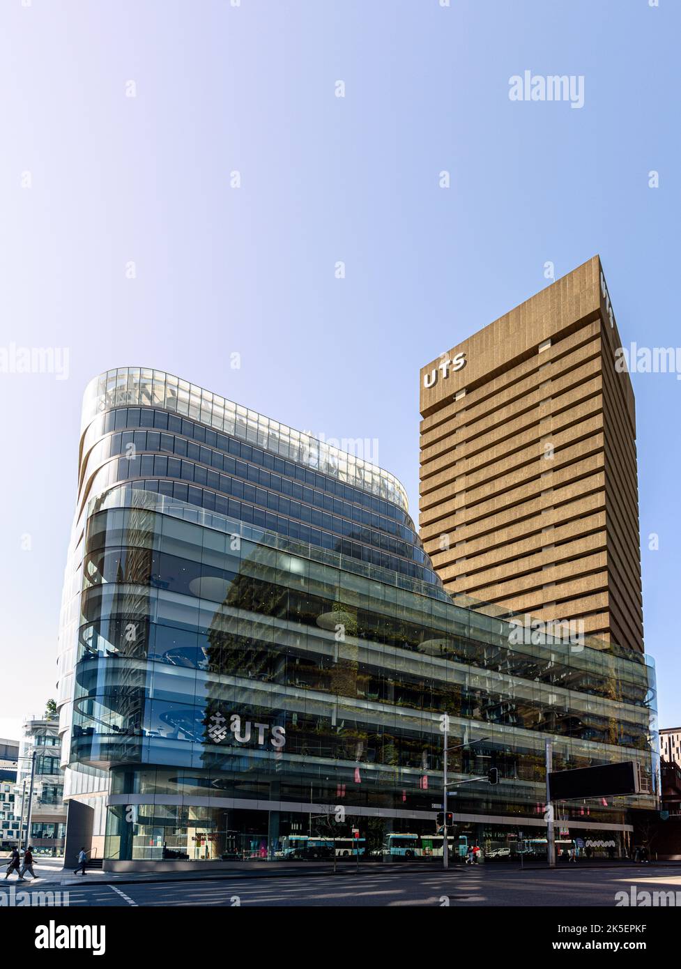 Die Gebäude UTS Central und UTS Tower auf dem City Campus der University of Technology Sydney Stockfoto