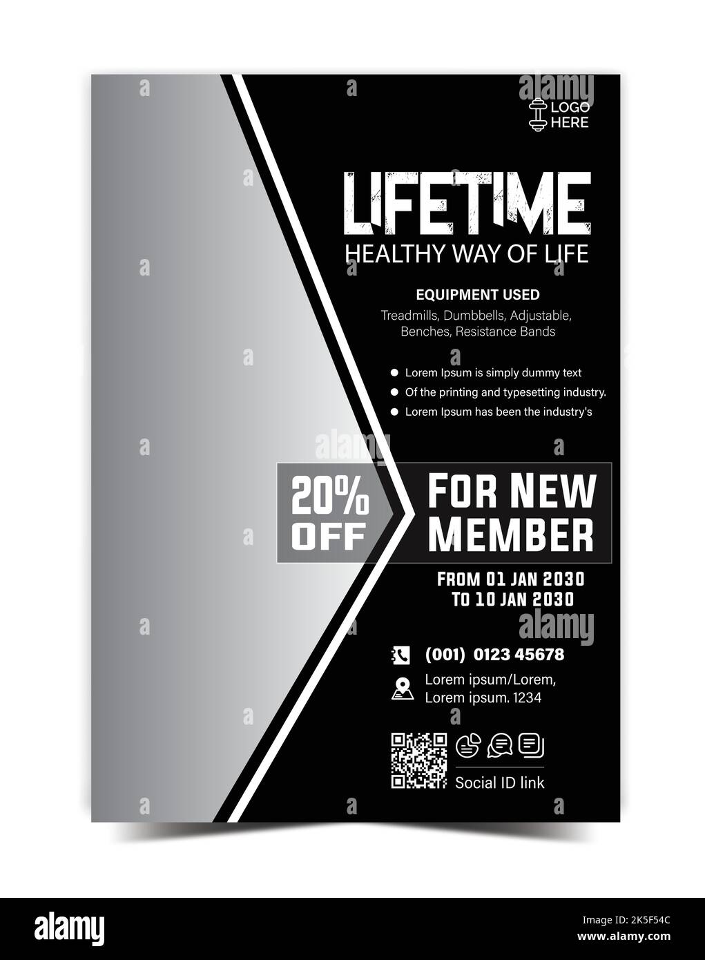 Vorlage für Fitness- oder Fitnessflyer Stock Vektor