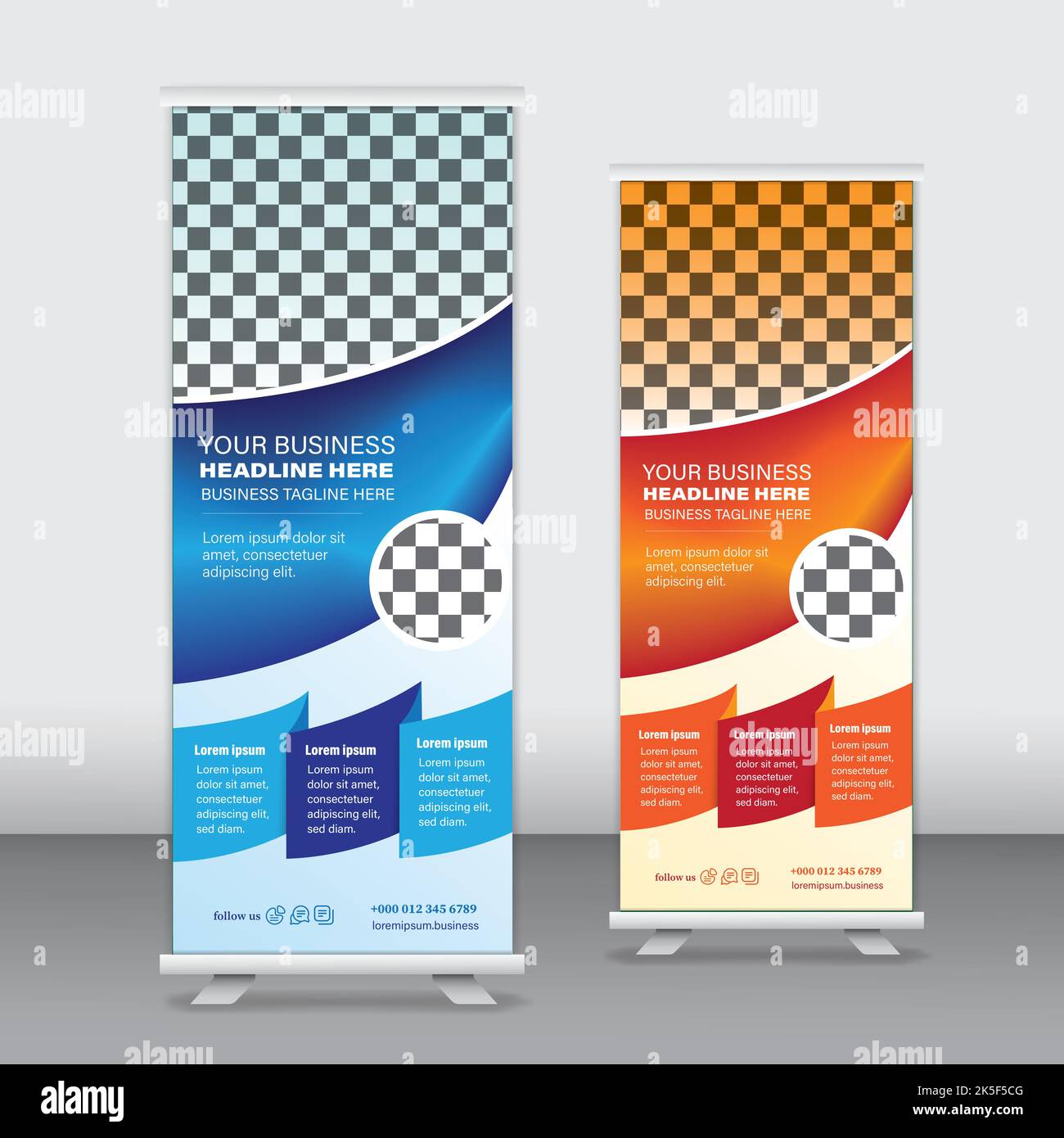 Roll-up-Banner-Vorlage, Real-State-Roll-up-Banner, Corporate x Banner-Vorlage Stock Vektor