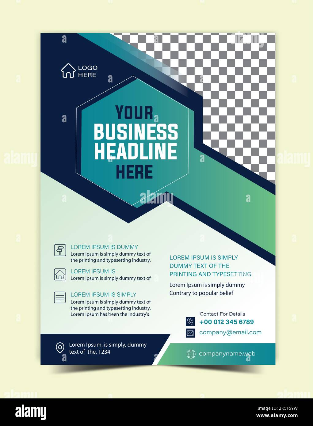 Corporate Flyer Vorlage, Real State Flyer, Modern Business Flyer Design Stock Vektor