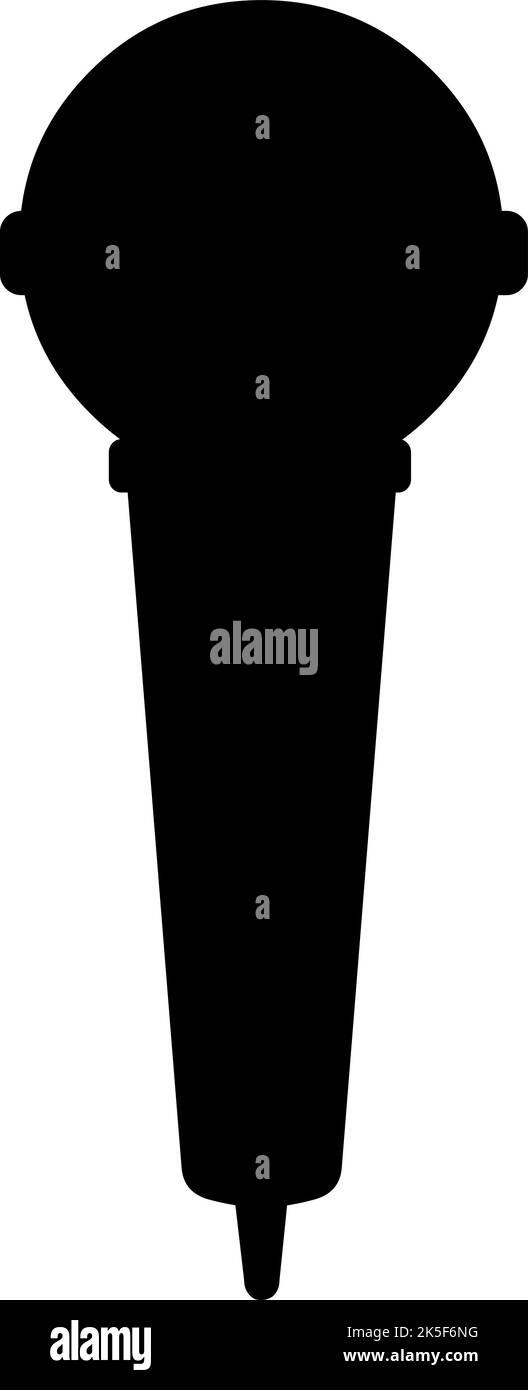 Vektordarstellung eines Mikrofons Symbol schwarze Farbe Silhouette Stock Vektor