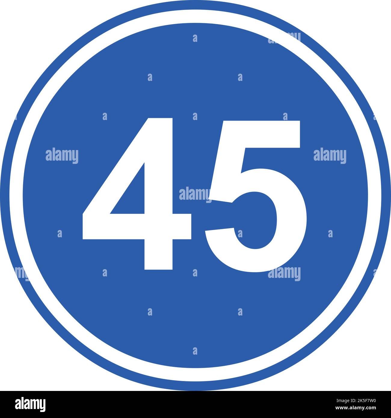 Vektordarstellung des Verkehrszeichens mit minimaler Geschwindigkeit, 45 km/h Stock Vektor