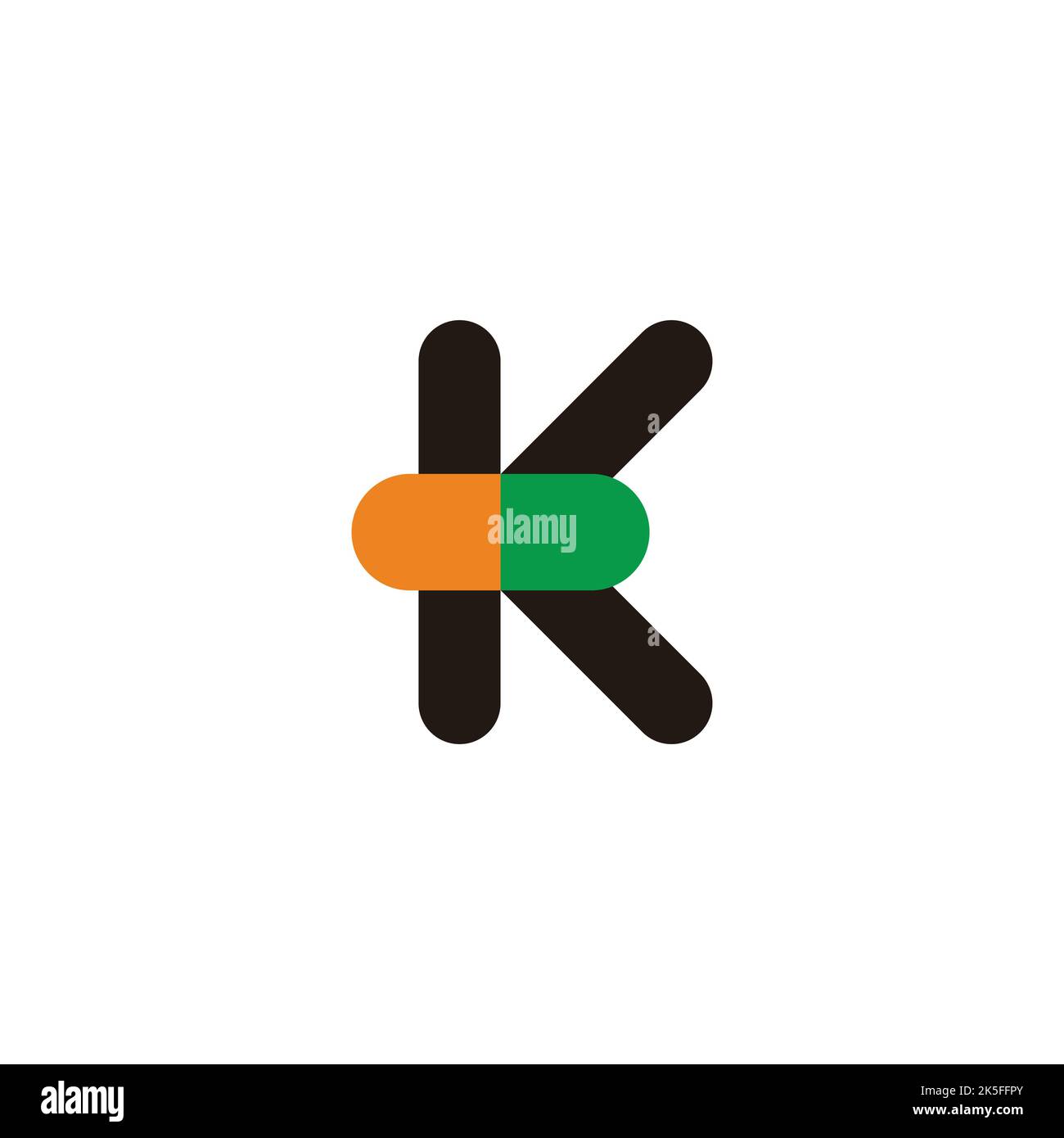 Buchstabe k bunte Pille Kapsel Medizin Logo Vektor Stock Vektor