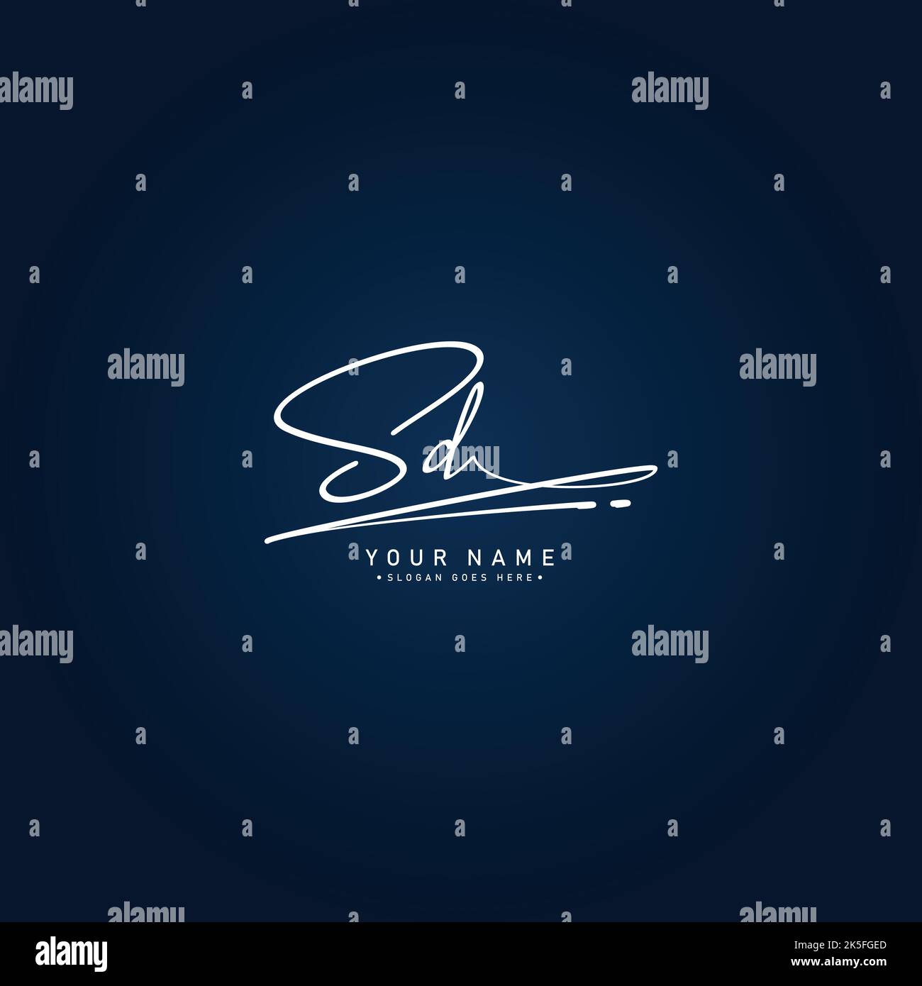 Anfangsbuchstabe SD-Logo - handgezeichnetes Logo im Signaturstil - Signature Monogram-Logo Stock Vektor