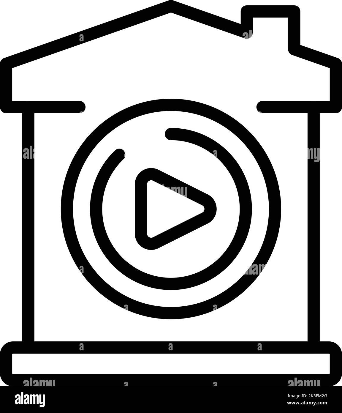 Vektorgrafik für Symbolumrisse für Videolektionen. Universität privat. Online lernen Stock Vektor