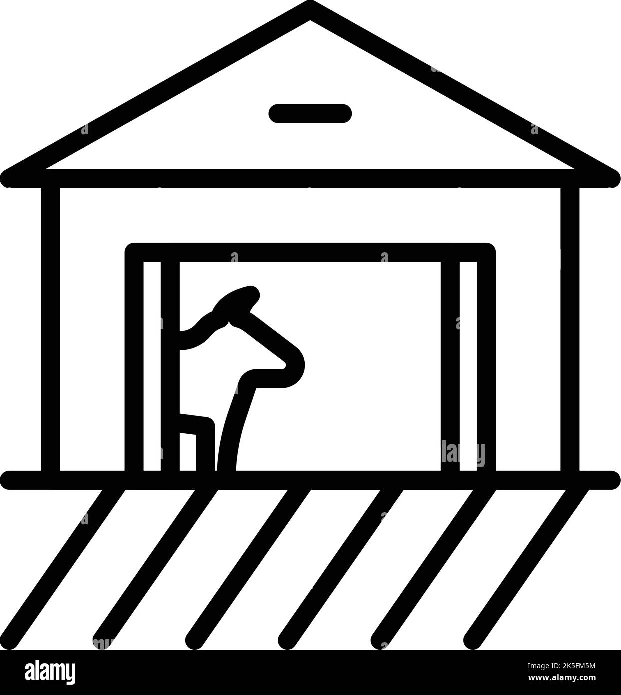 Vektor der Umrissdarstellung der Kuh in einem Bauernhof. Rinderrasse. Tierbulle Stock Vektor