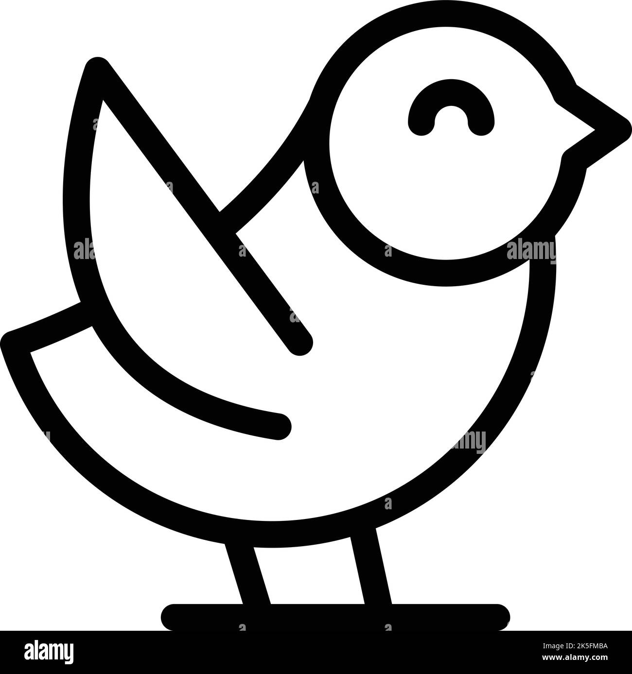 Happy Sperling Symbol Umriss Vektor. Hausbaum. Kleiner Flug Stock Vektor