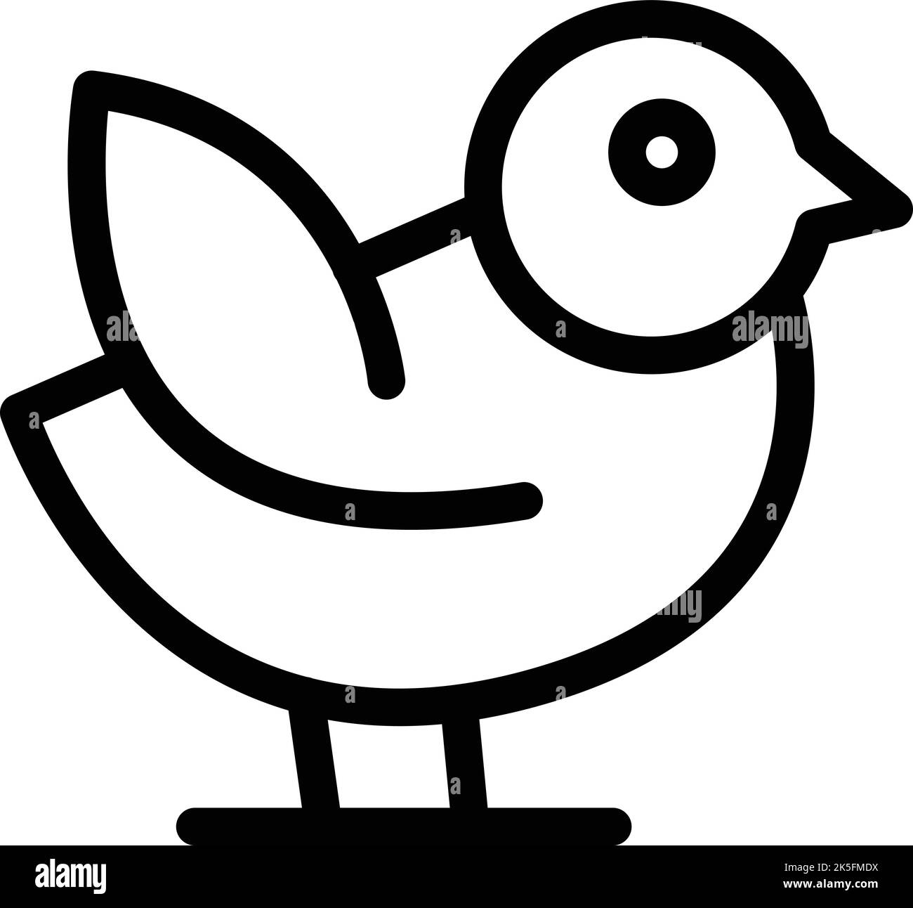 Vektor der Kontur des Spatz-Kartensymbols. Tiervögel. Tag des Mannes Stock Vektor