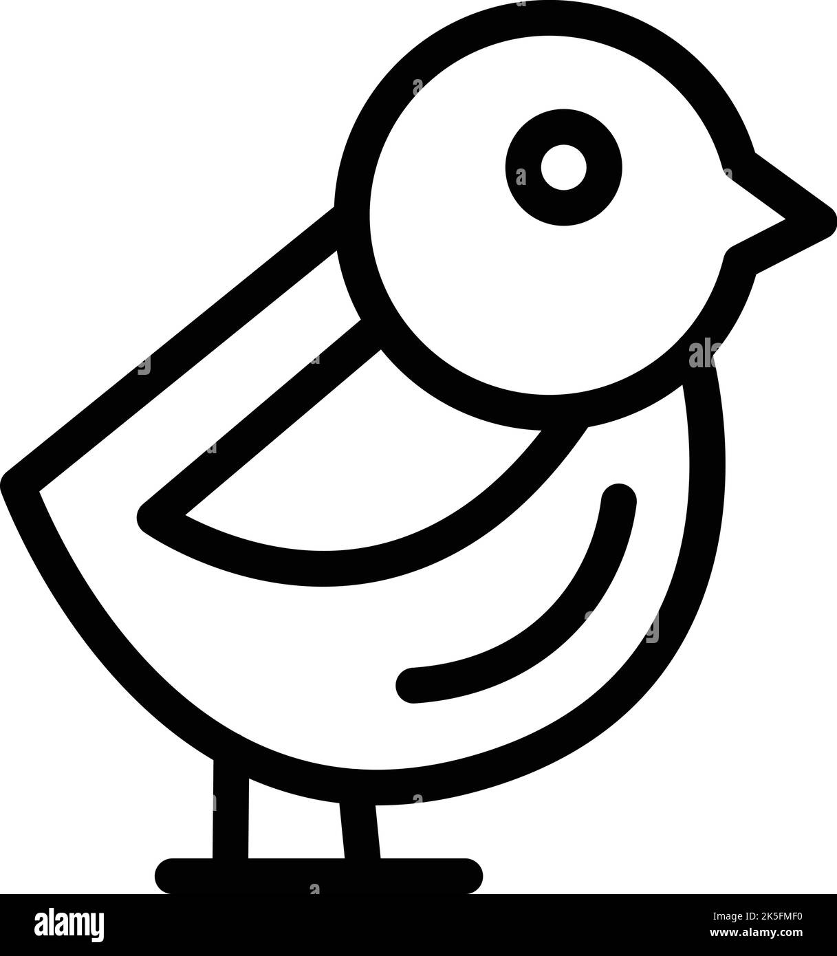 Spatz sitzend Symbol Umriss Vektor. Fliegen Sie mit dem Vogel. Niedlicher Vogel Stock Vektor