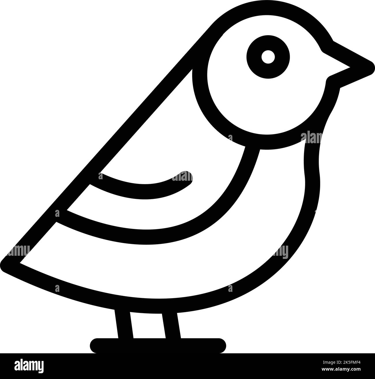Kindlicher Spatz Symbol Umriss Vektor. Hausvögel. Fliegentier Stock Vektor