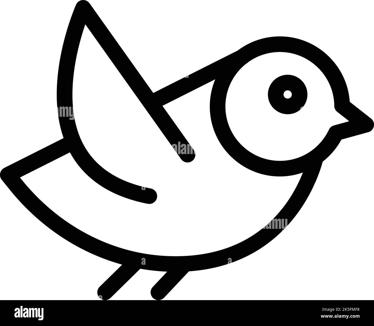 Fliegen niedlichen Sperling Symbol Umriss Vektor. Baumhaus. Fröhlicher Sperling Stock Vektor