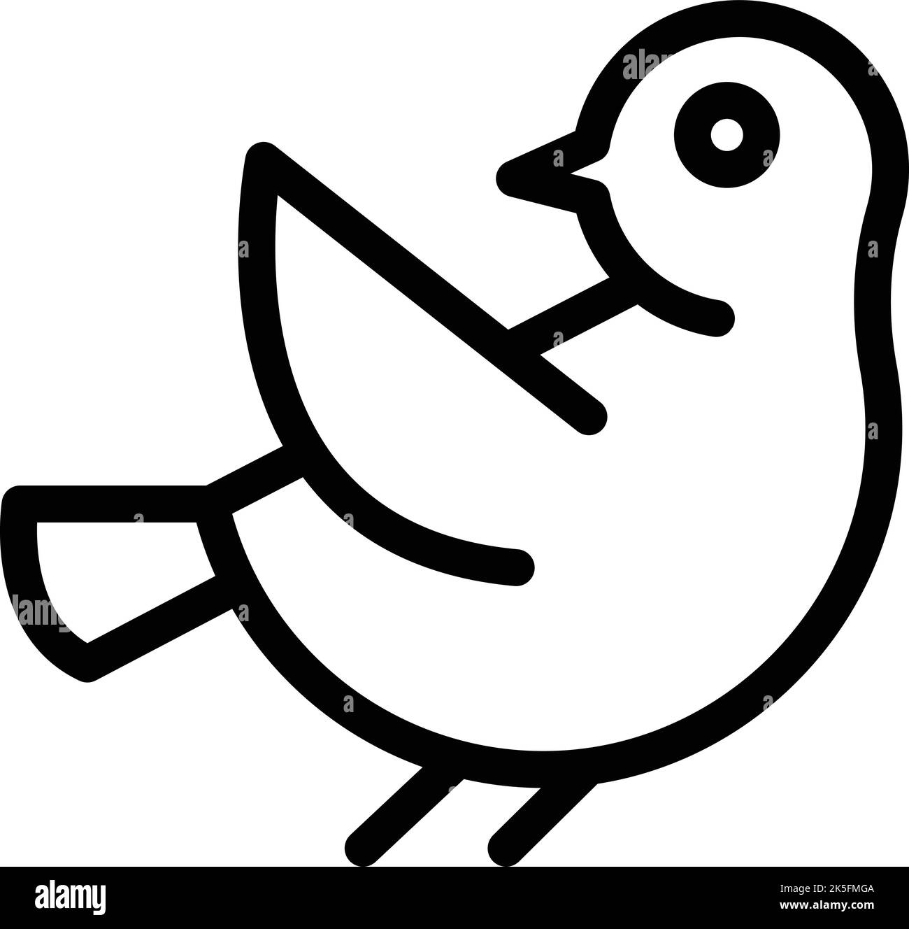 Umrissvektor des Symbols „fliegender Sperling“. Niedlich klein. Hausvögel Stock Vektor