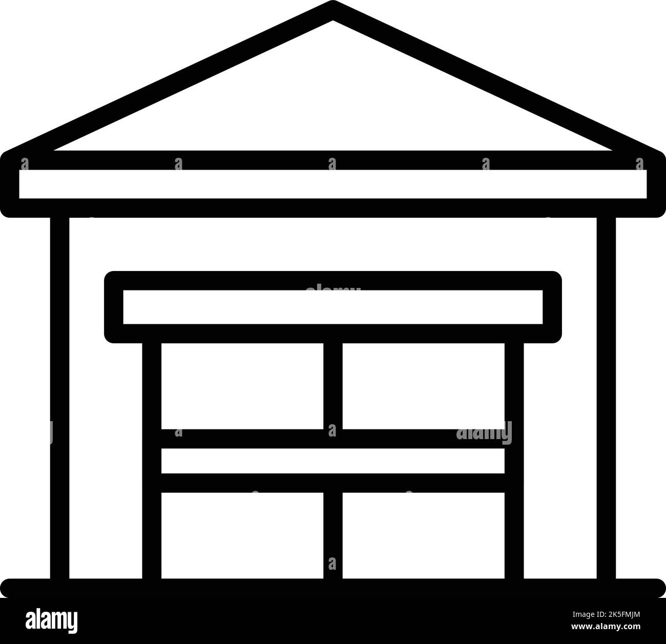 Symbolumrissvektor für das Farmgebäude. Kuhrasse. Zebu Milch Stock Vektor
