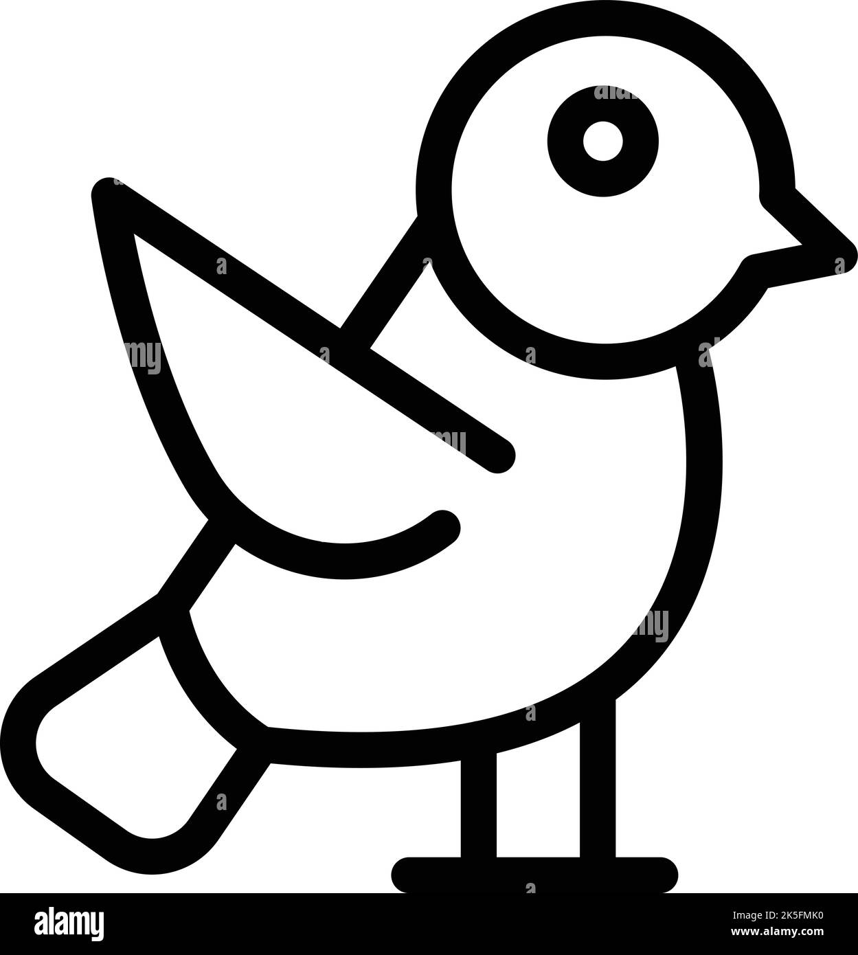 Spatz Birdie Symbol Umriss Vektor. Kleiner Vogel. Süß, glücklich Stock Vektor