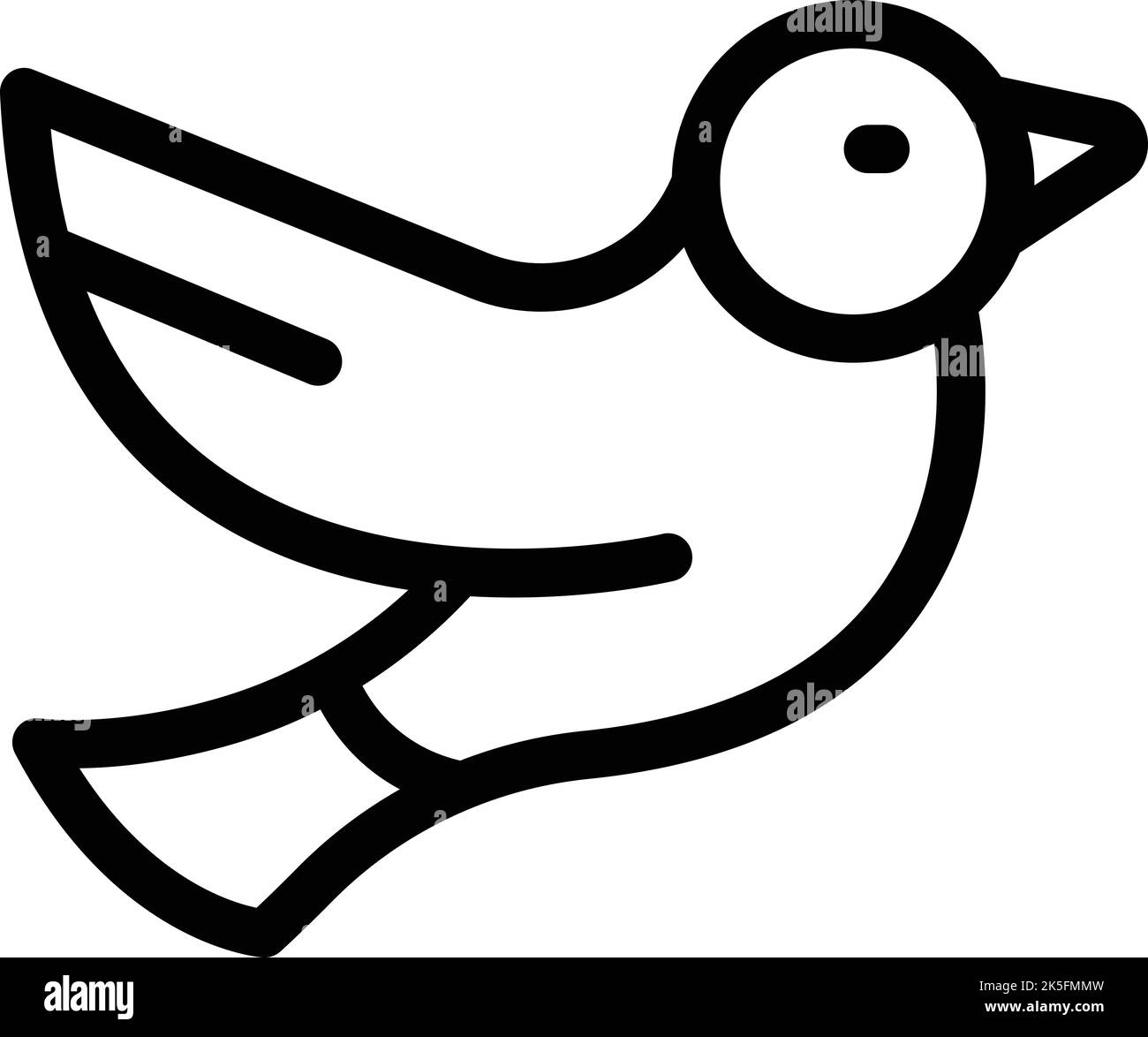 Umrissvektor für das Sperling-Symbol. Vogelflug. Baumhaus Stock Vektor